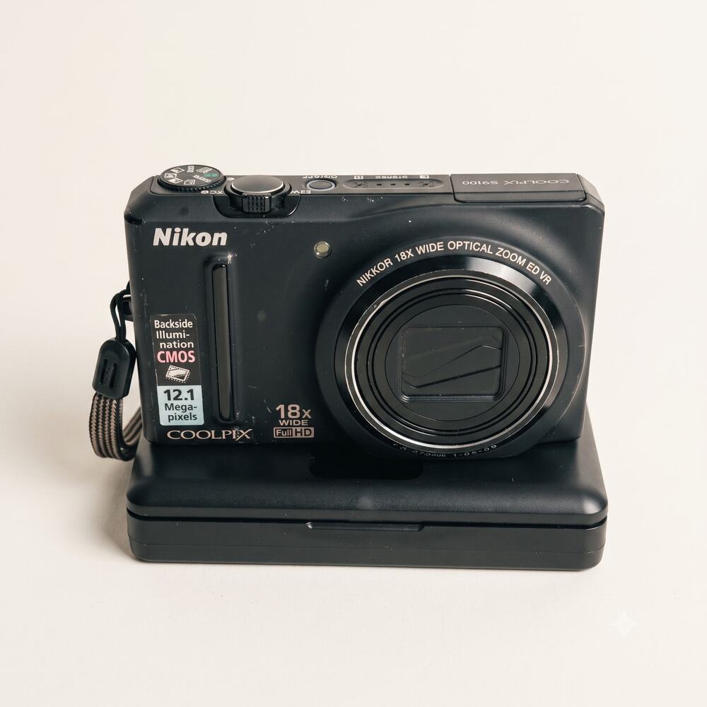 Nikon COOLPIX S9100 12.1MP 18x Optical Zoom Black Digital Camera Bundle